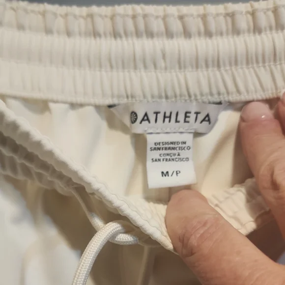 Athleta Women's Cream Wide Leg Pants - Picture 3 of 15